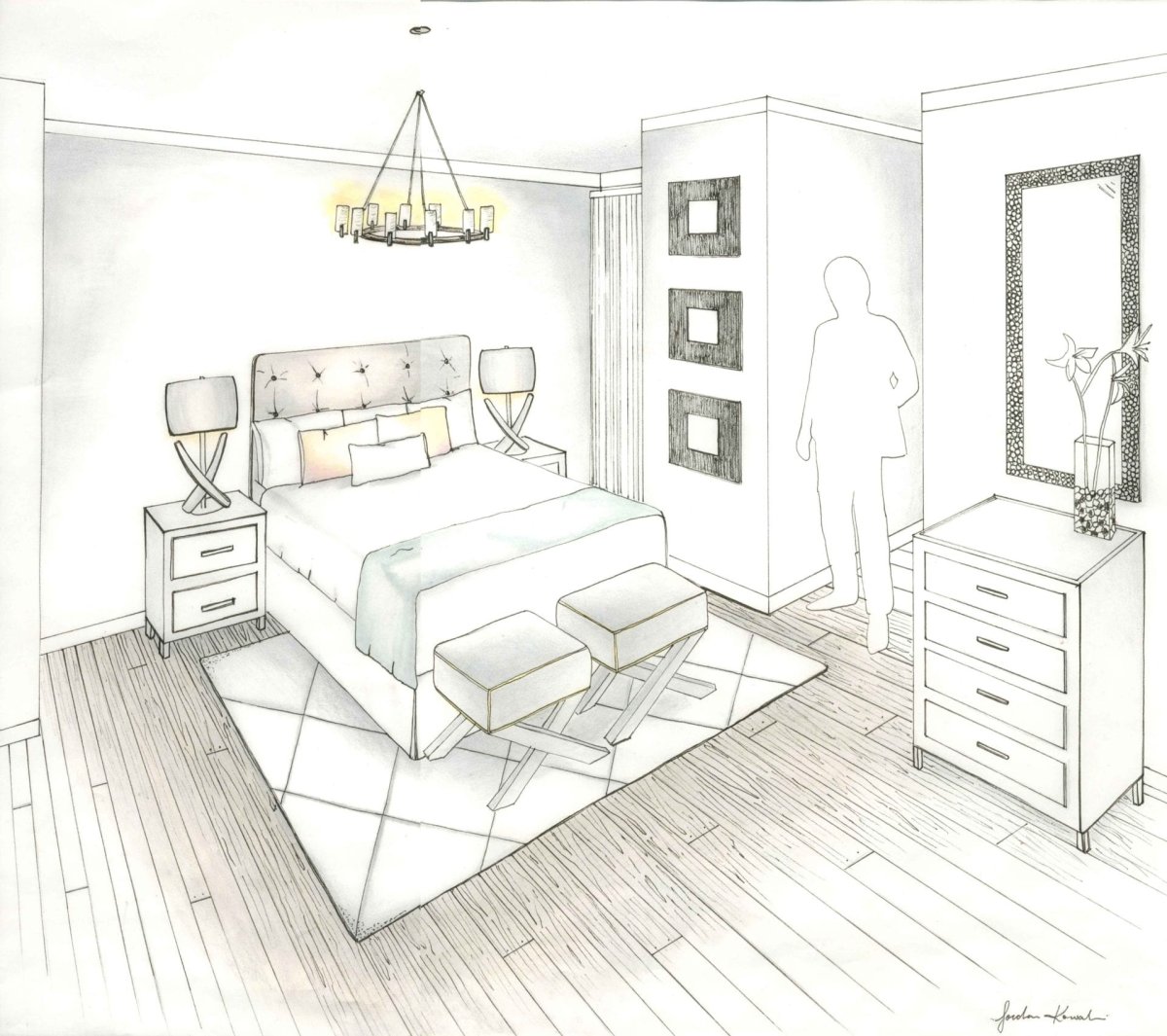 Интерьер маркерами