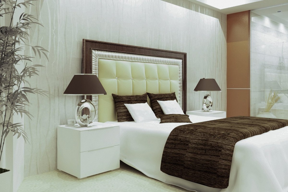 Навесные прикроватные тумбочки на изголовье кровати