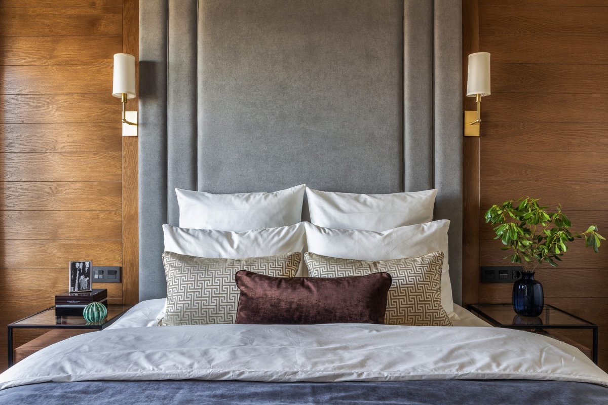 Обои в спальне в современном стиле