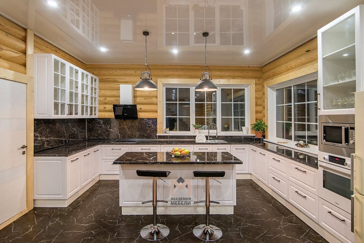 Кухня в коричневых тонах