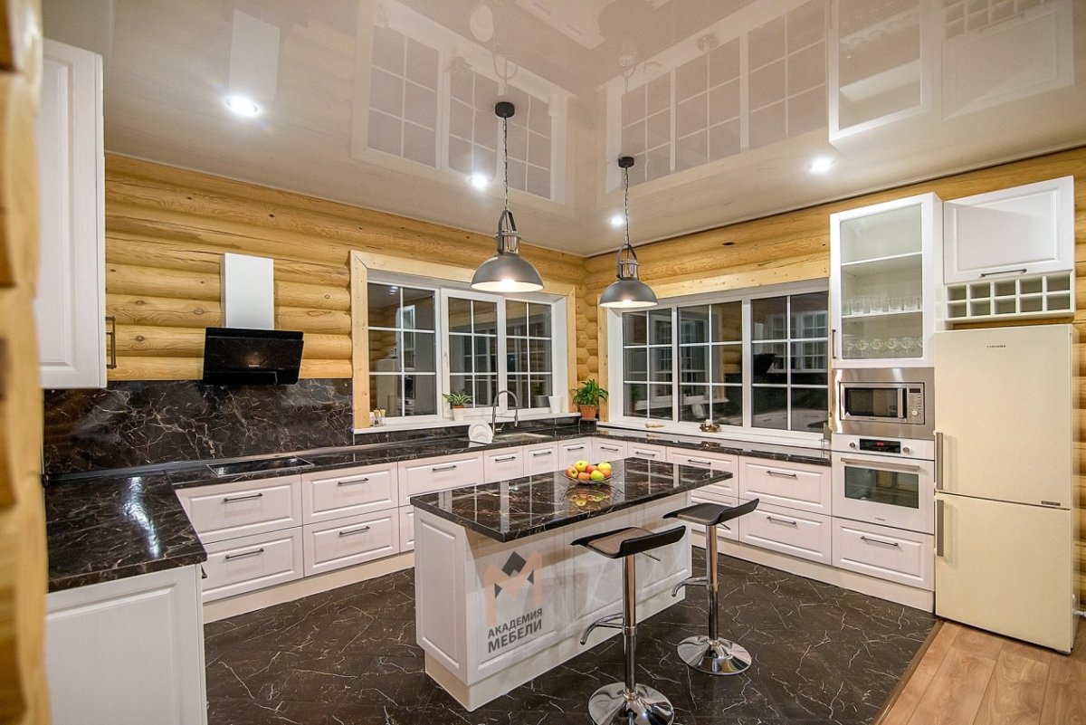 Современная кухня п образная