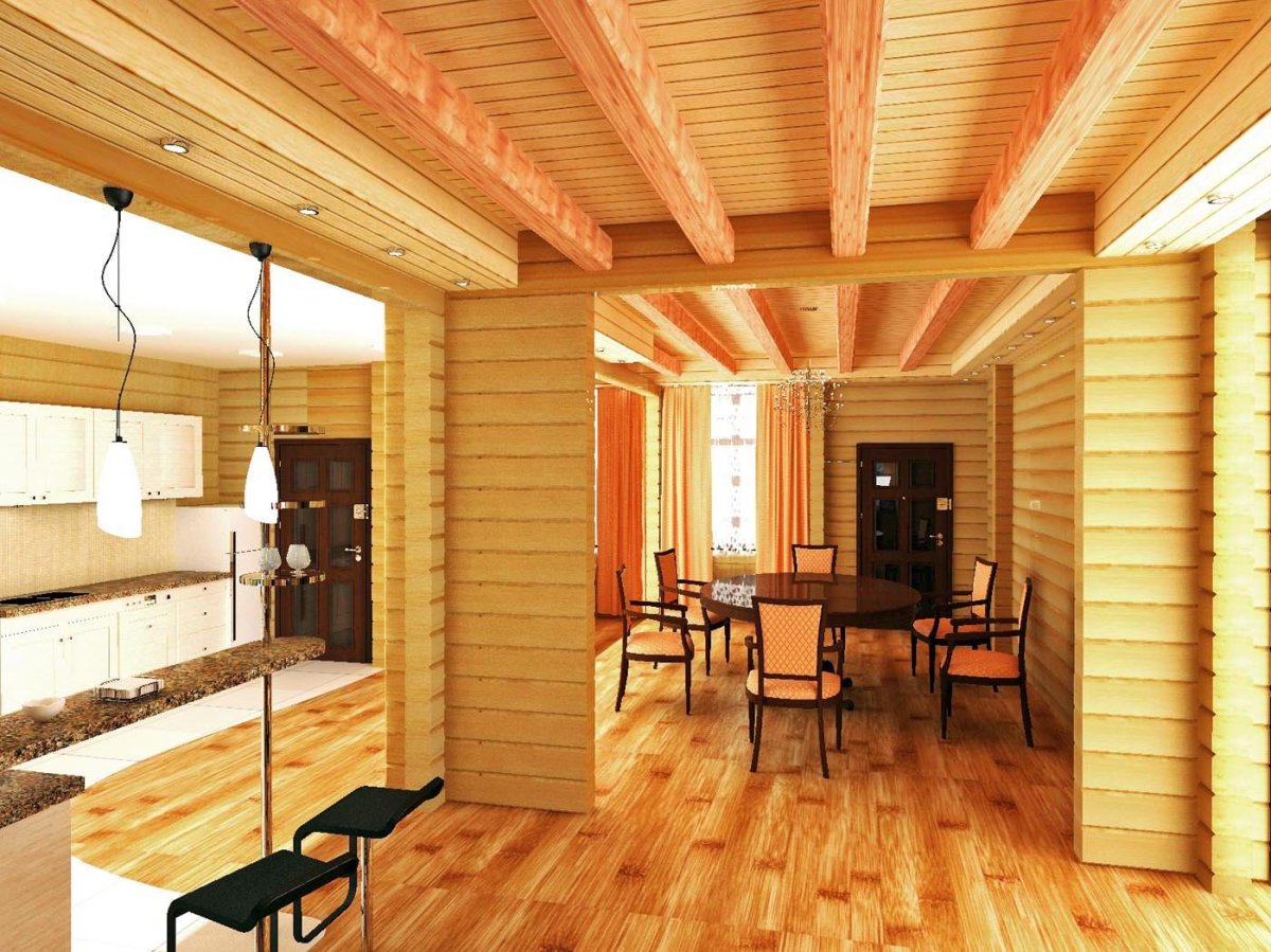 Прихожая в деревянном доме