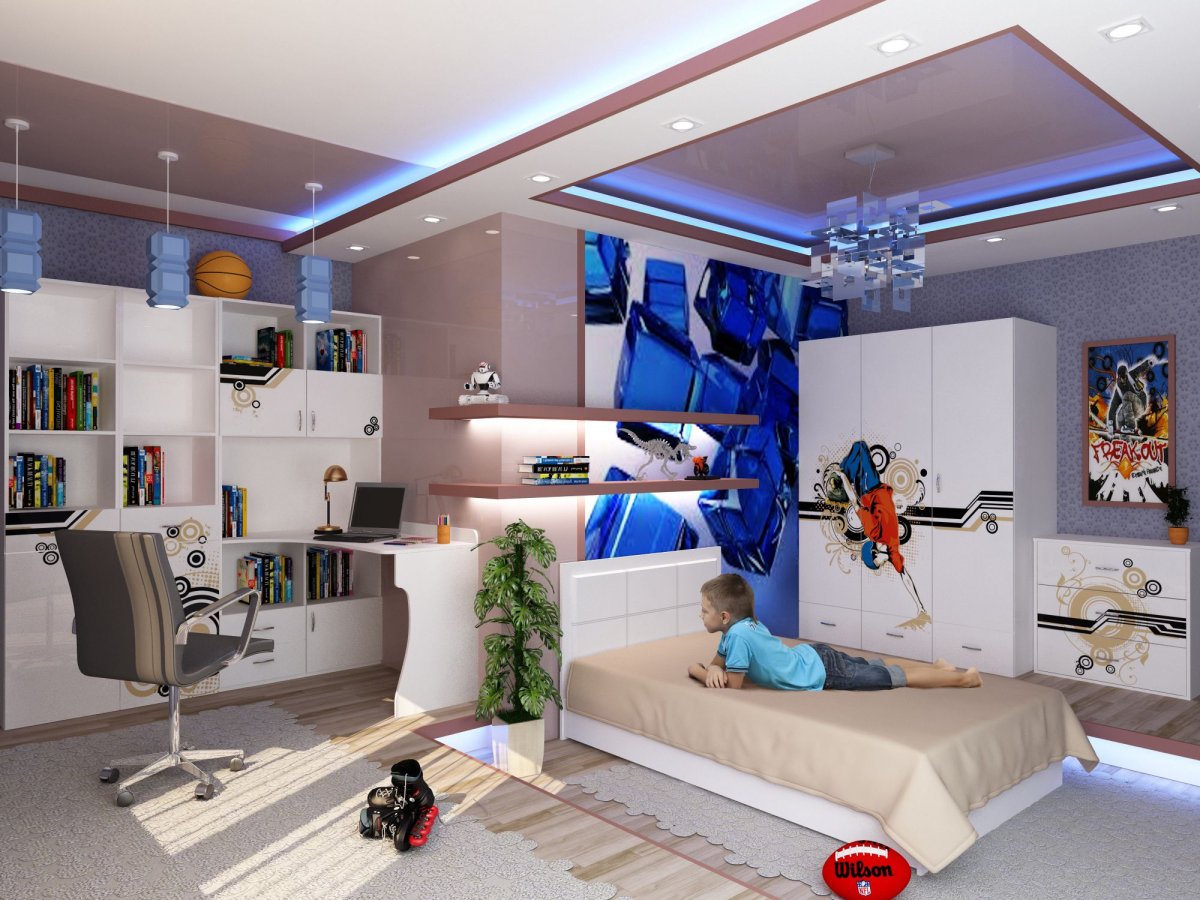 Современные интерьеры комнат для подростков