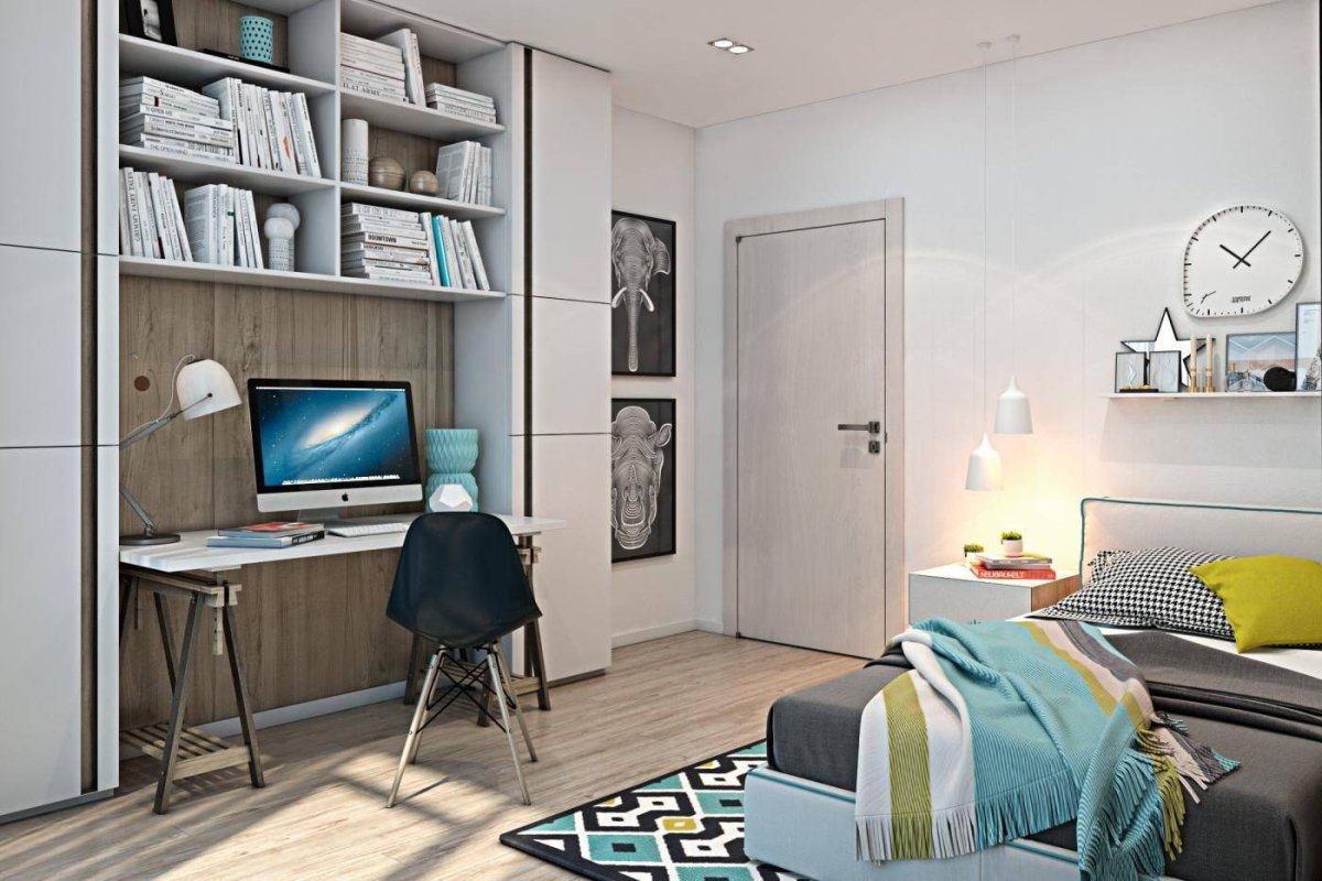 Комната подростка мальчика дизайн Америка большое пространство