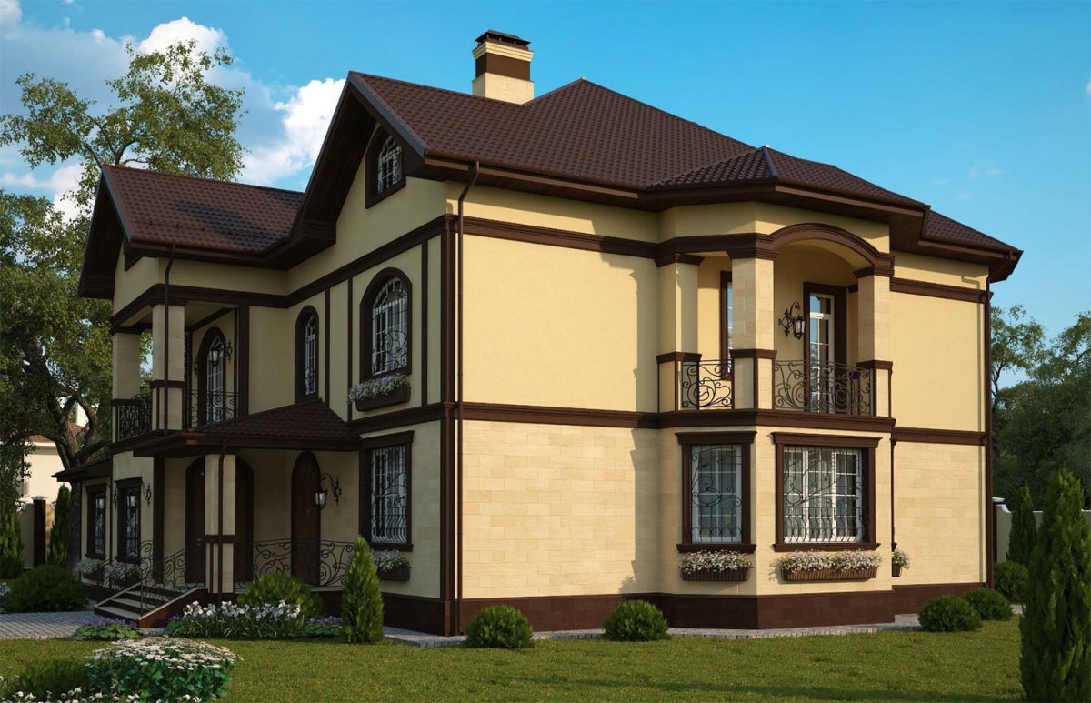 Комбинированные фасады домов