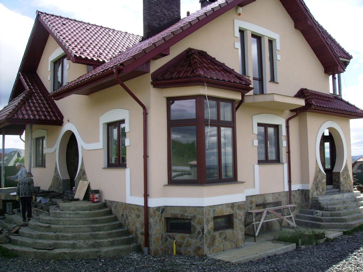 Красивая штукатурка фасада