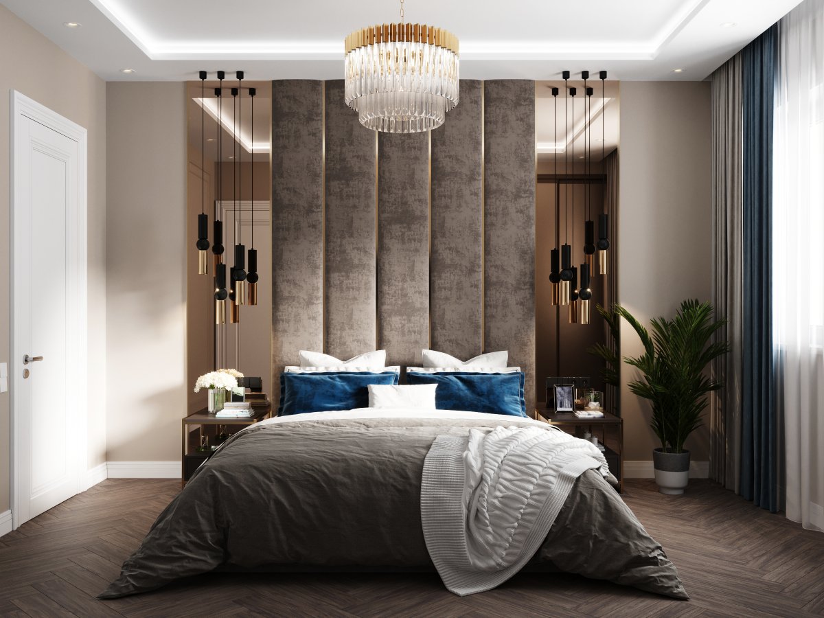 Интерьер спальня рендер
