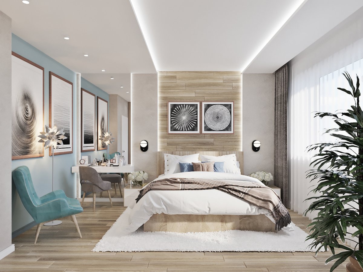 Визуализация интерьера спальни