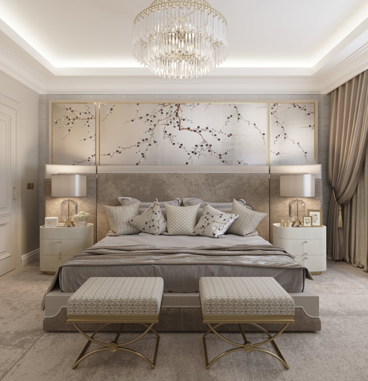 Визуализация интерьера спальни