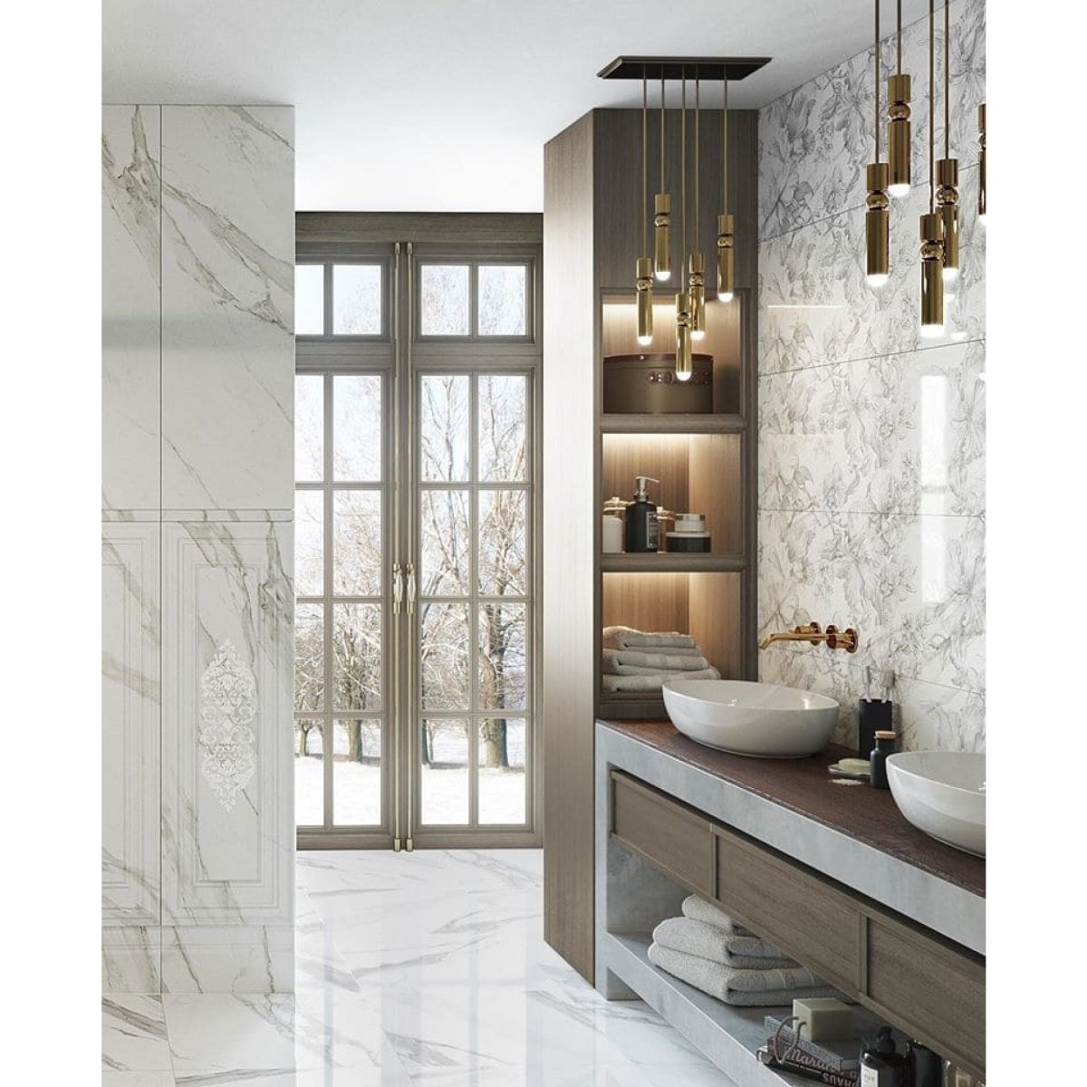 Плитка Прадо белый обрезной 40х120