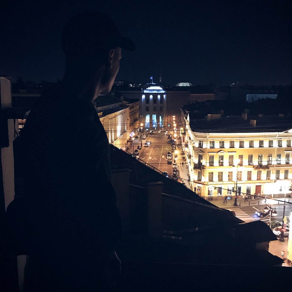 Ночной Петербург с крыши