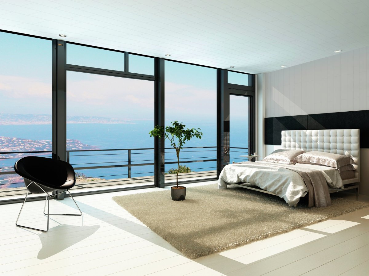Спальня с панорамными окнами
