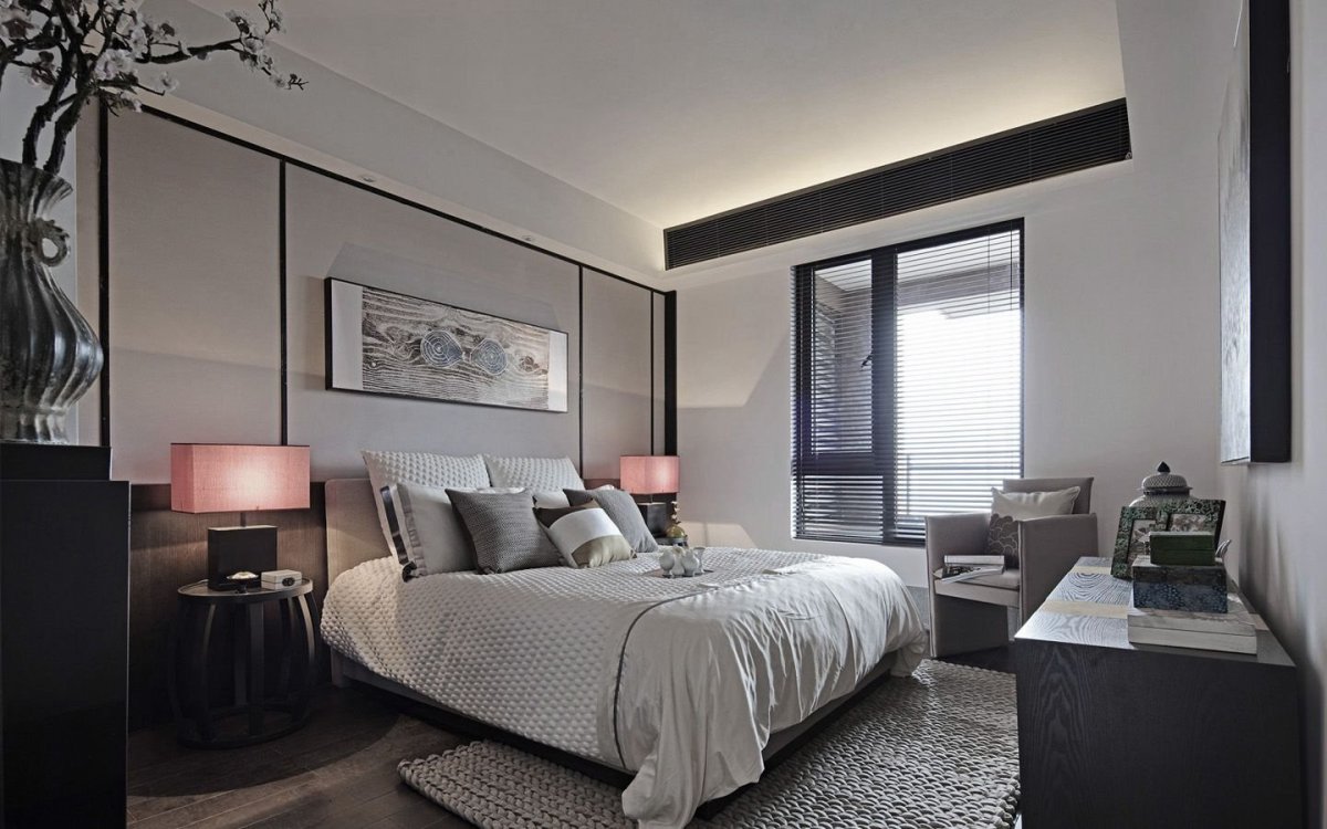 Контемпорари в интерьере спальни