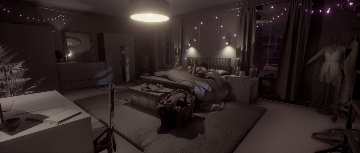 Женская спальня ночью