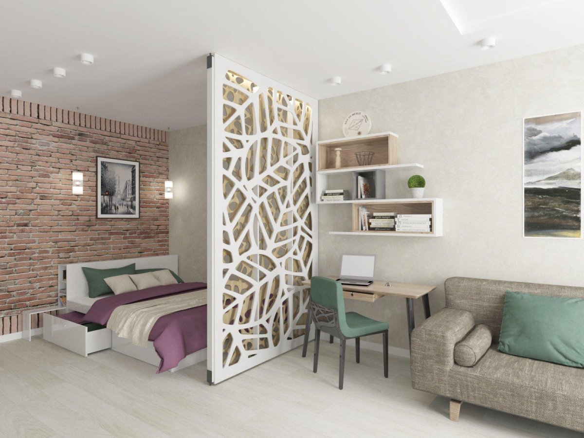 Перегородки для зонирования гостиной комнаты