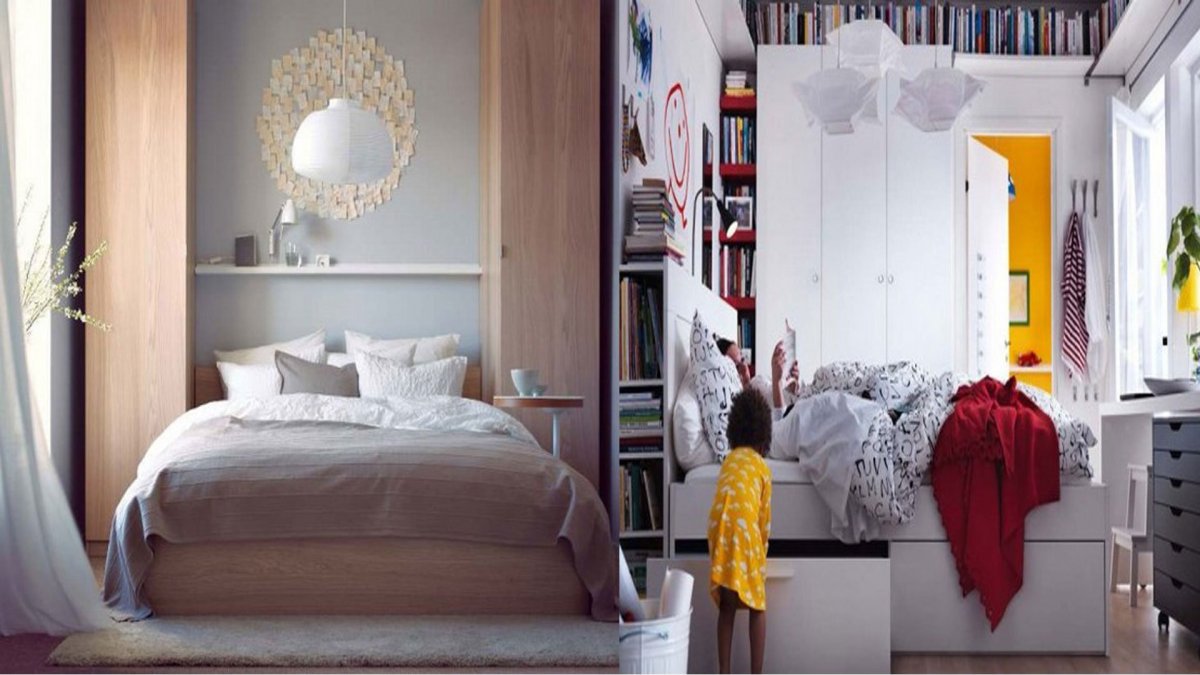 Спальня в Сканди стиле икеа