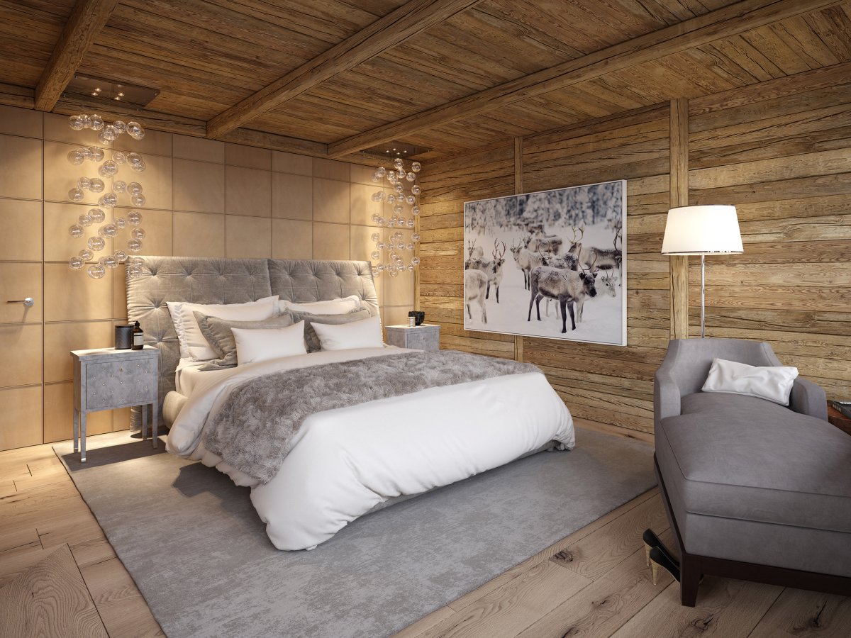 Спальня из имитации бруса