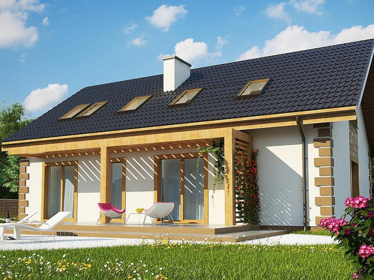 Одноэтажный дом 120кв с террасой