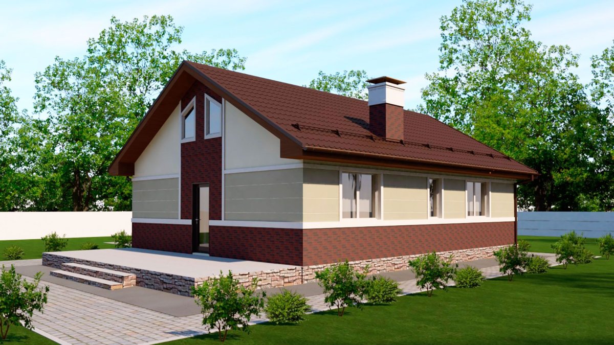 Проект z10 одноэтажный дом с террасой