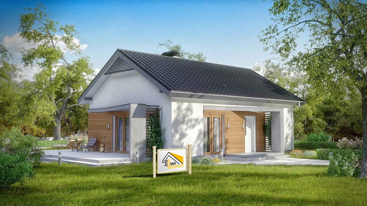 Одноэтажный дом 30 кв.м с террасой