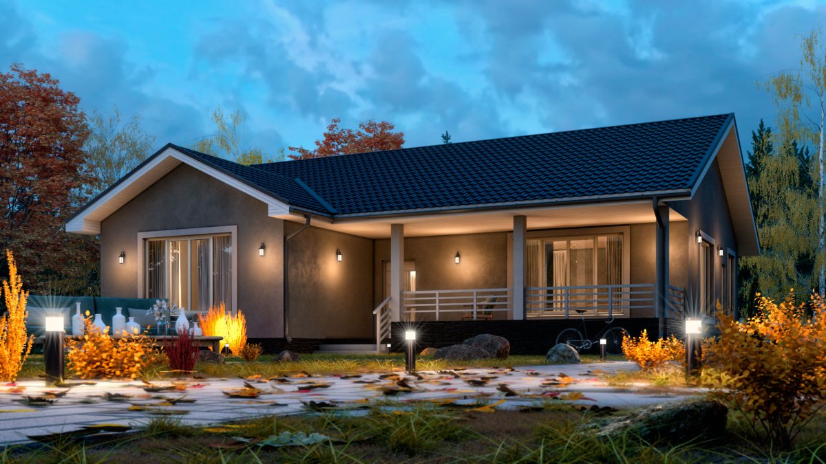 Мансардный дом с террасой