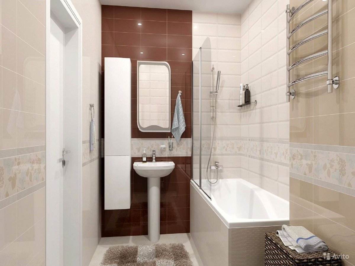 Керамическая плитка Вилланелла раскладка в ванной