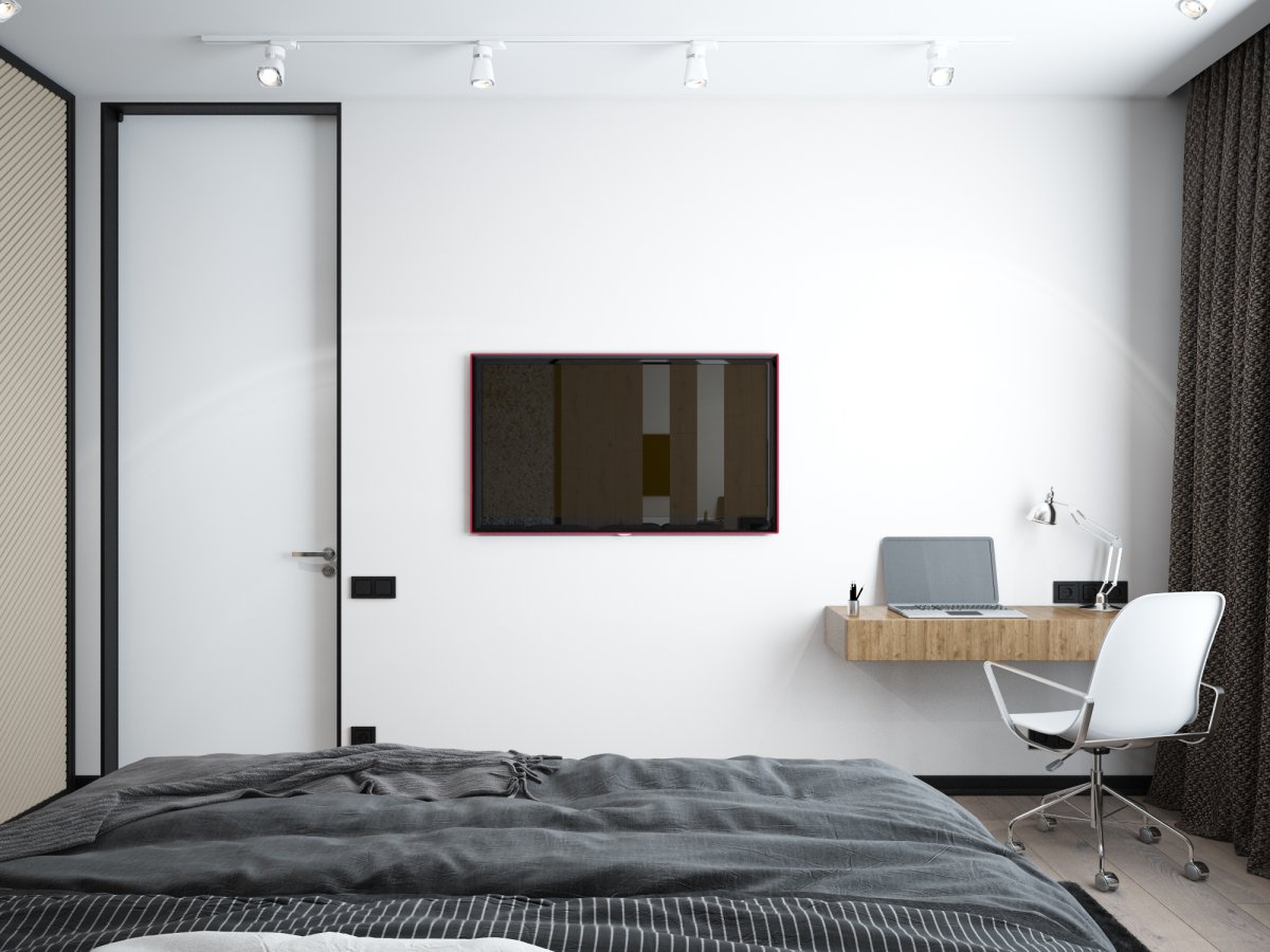 Интерьер спальни Минимализм бюджетный