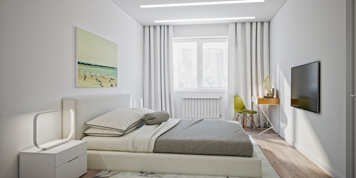 Белая спальня Минимализм