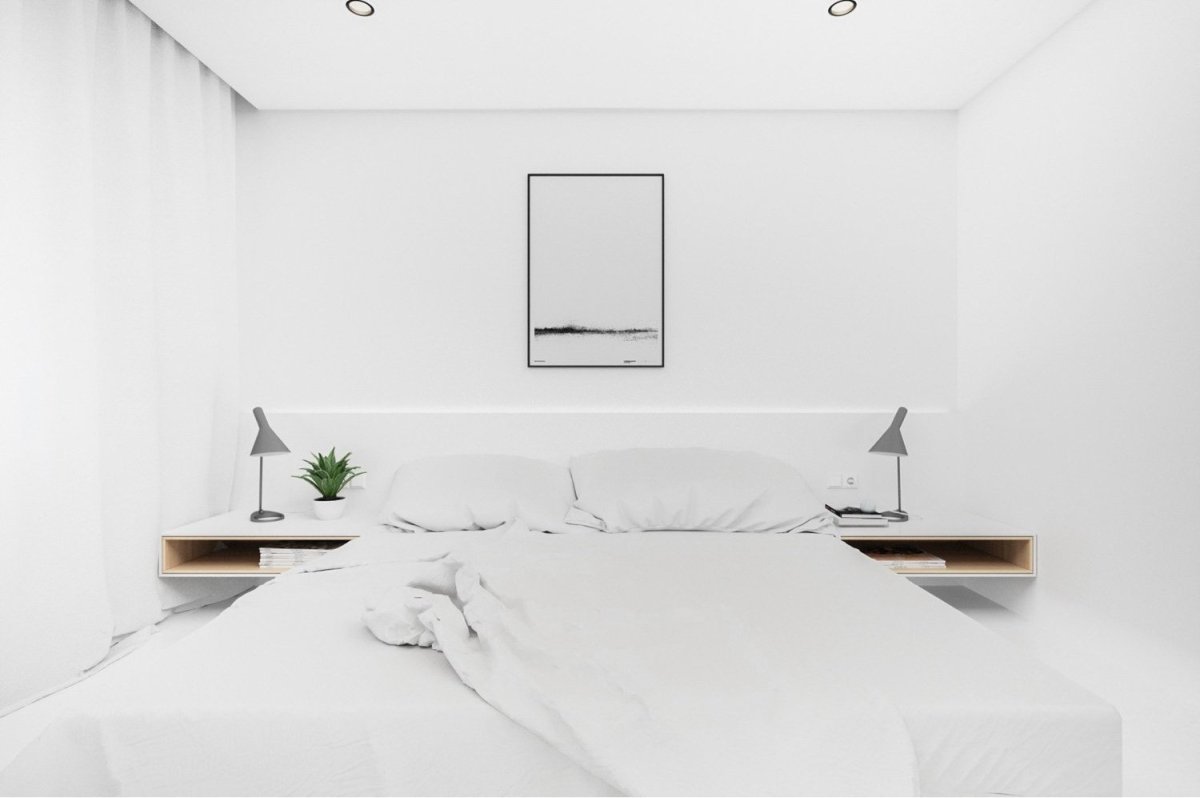 Спальня 15 метров Минимализм в светлых тонах