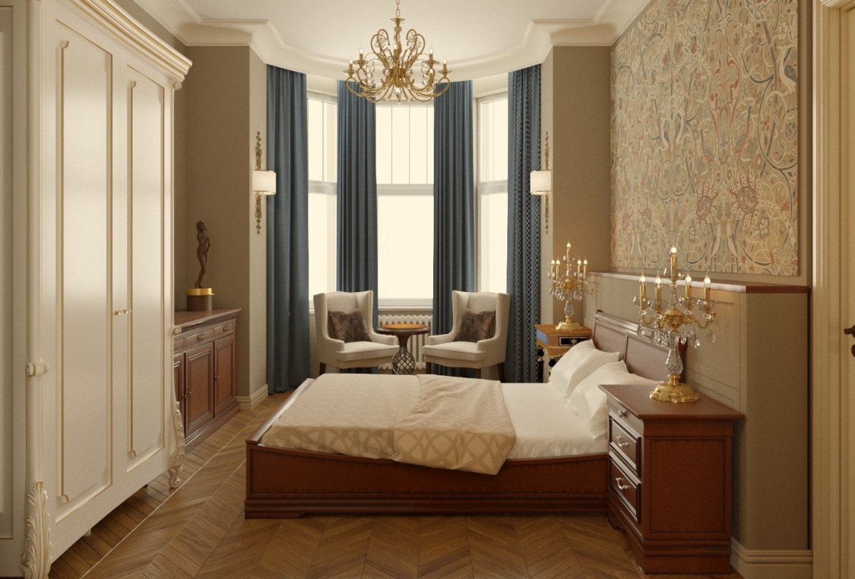 Спальня с эркерным окном