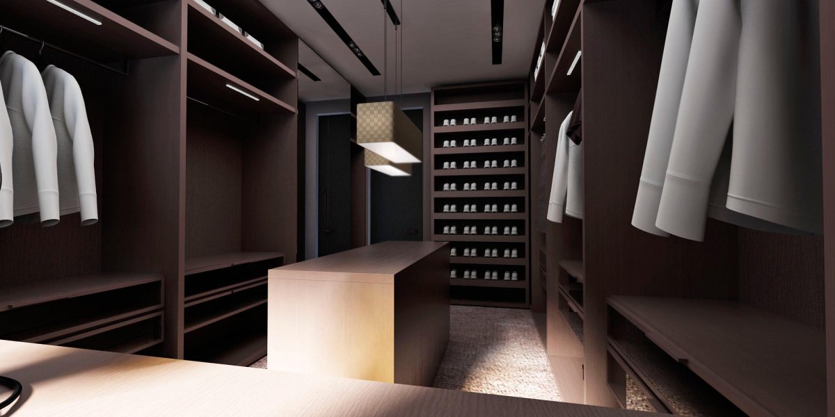 Гардеробная с окном