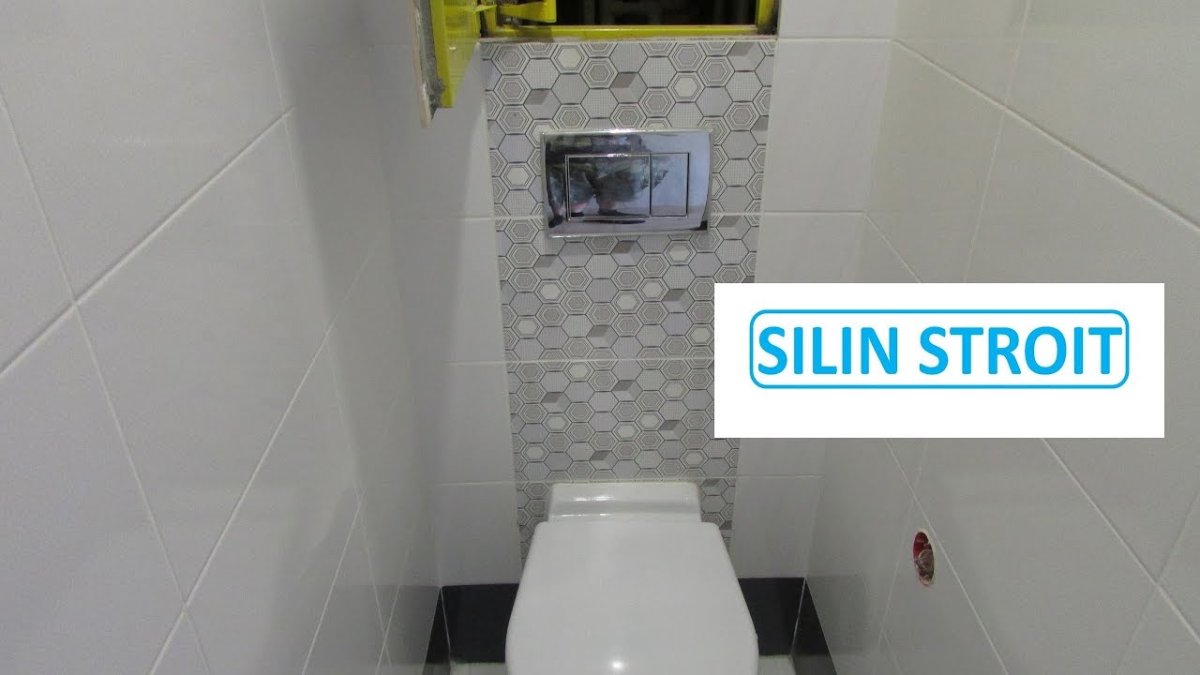 Раскладка плитки на инсталляции унитаза