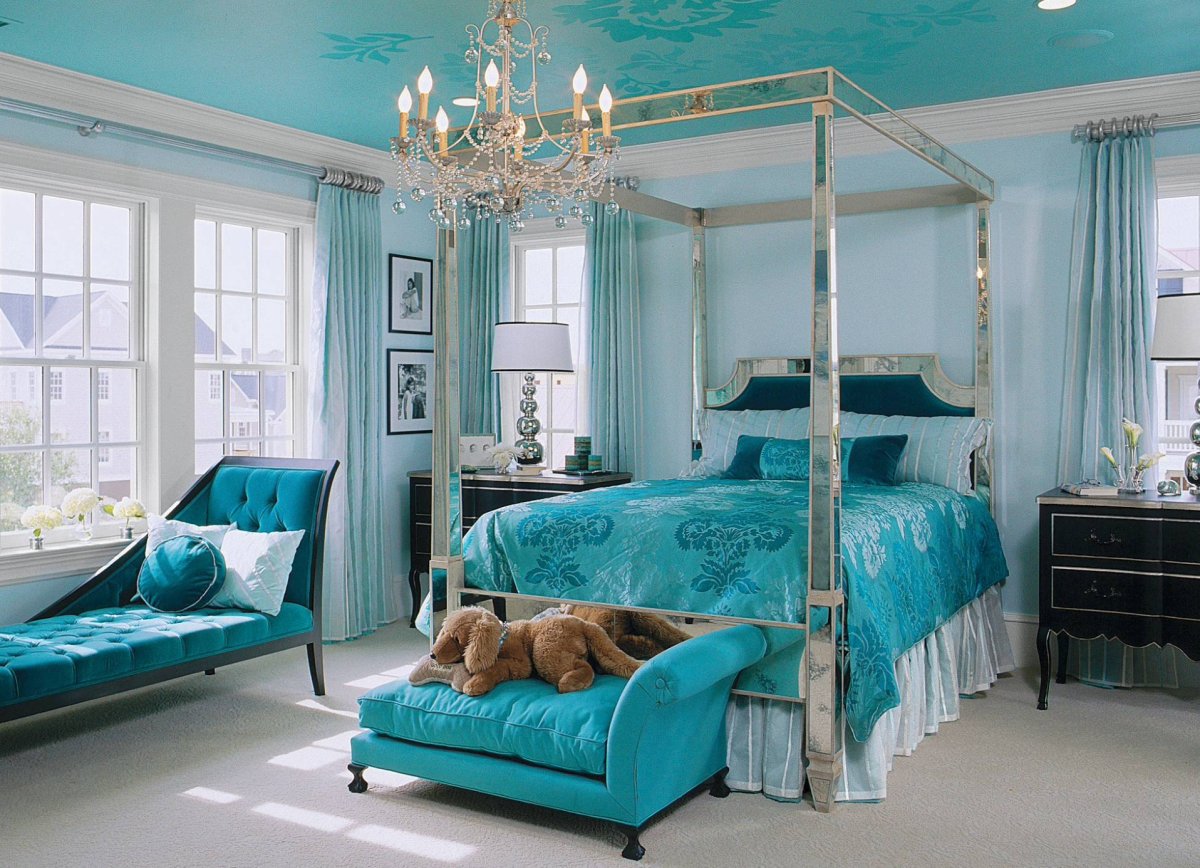 Бирюза спальня лазурит