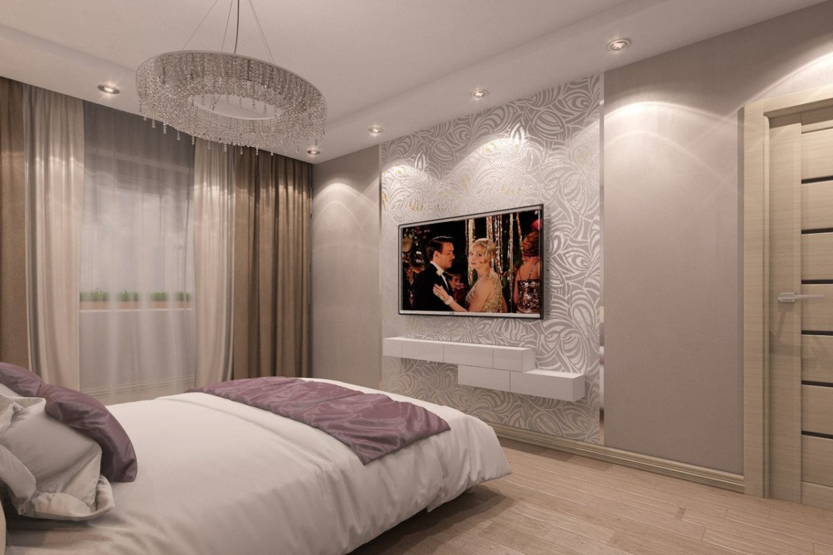 Спальня в бежево кофейных тонах