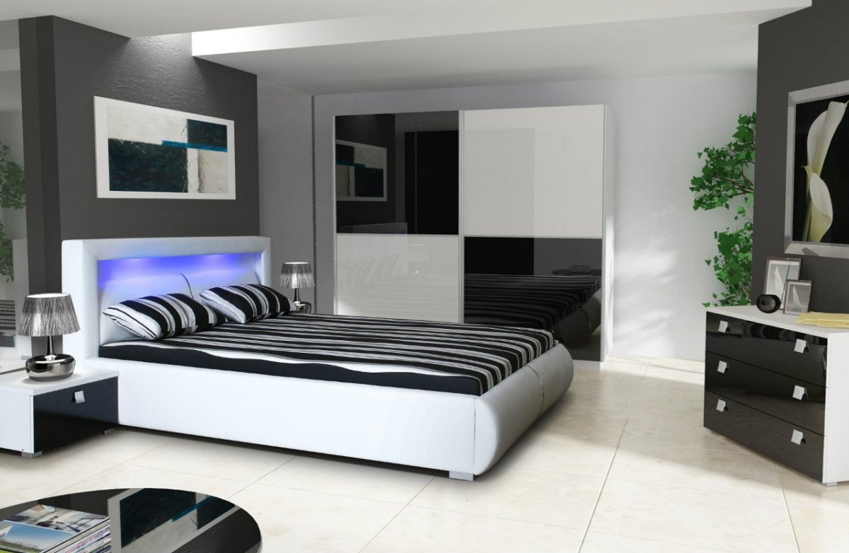 Спальный гарнитур черно белый