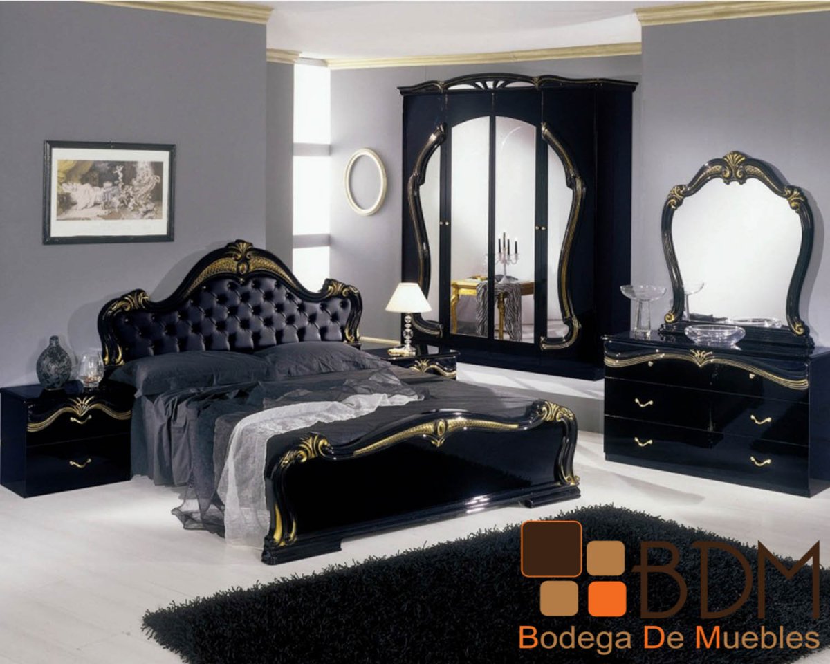 Черная спальная мебель