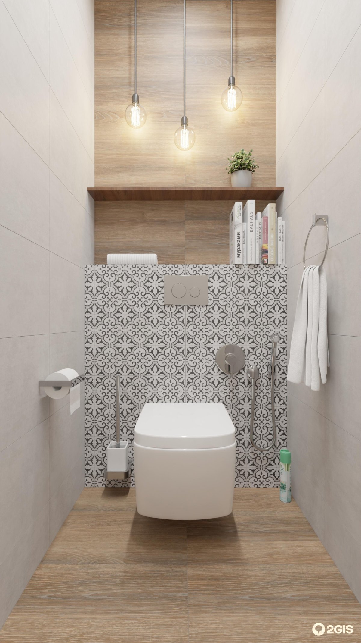 Керамогранит Винтаж Вуд в интерьере ванной комнаты