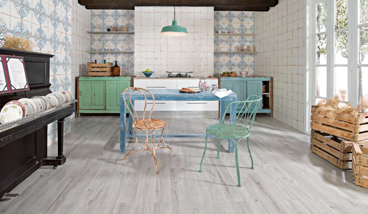 Пол из разноцветного ламината