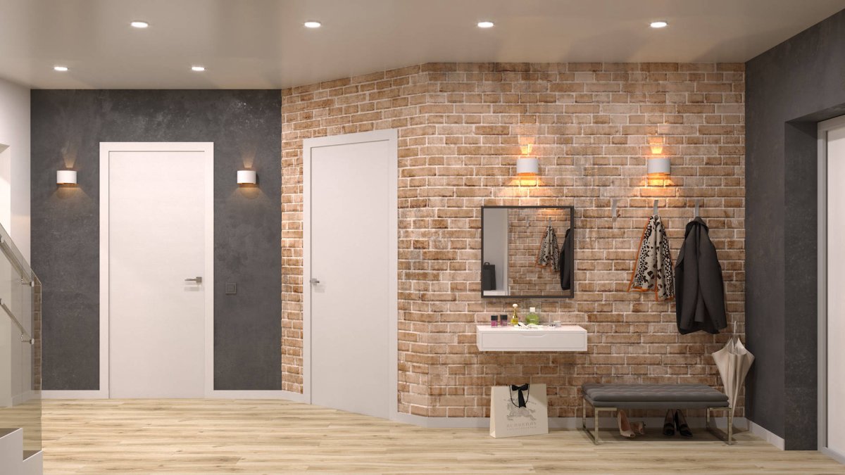 Белый кирпич в интерьере