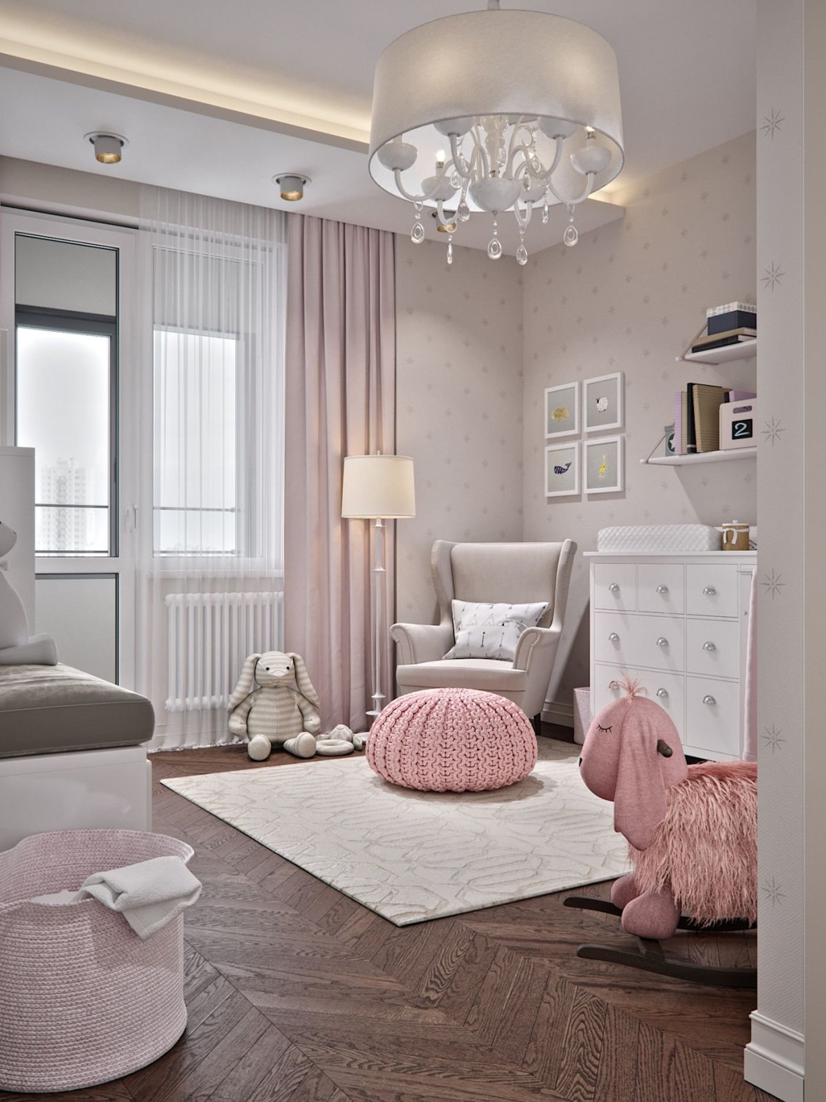 Интерьер в пудровых тонах