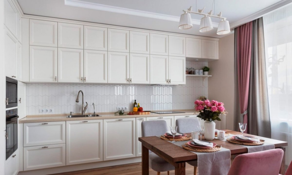 Фартук для белой кухни Неоклассика