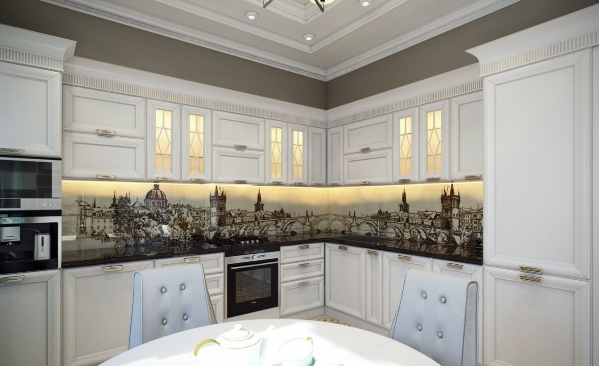 Кухонный фартук классический стиль