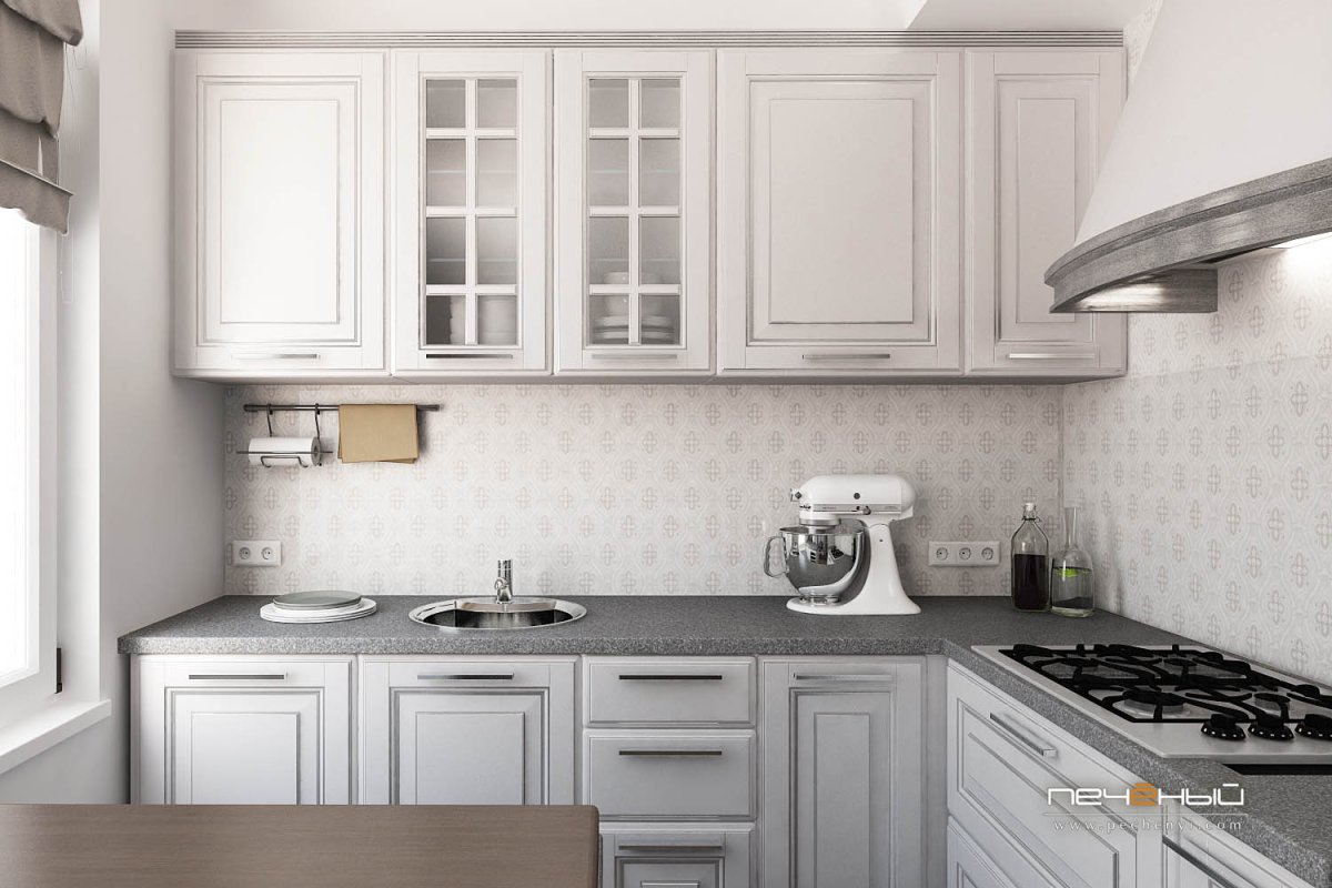 Кухня угловая Неоклассика в хрущевке