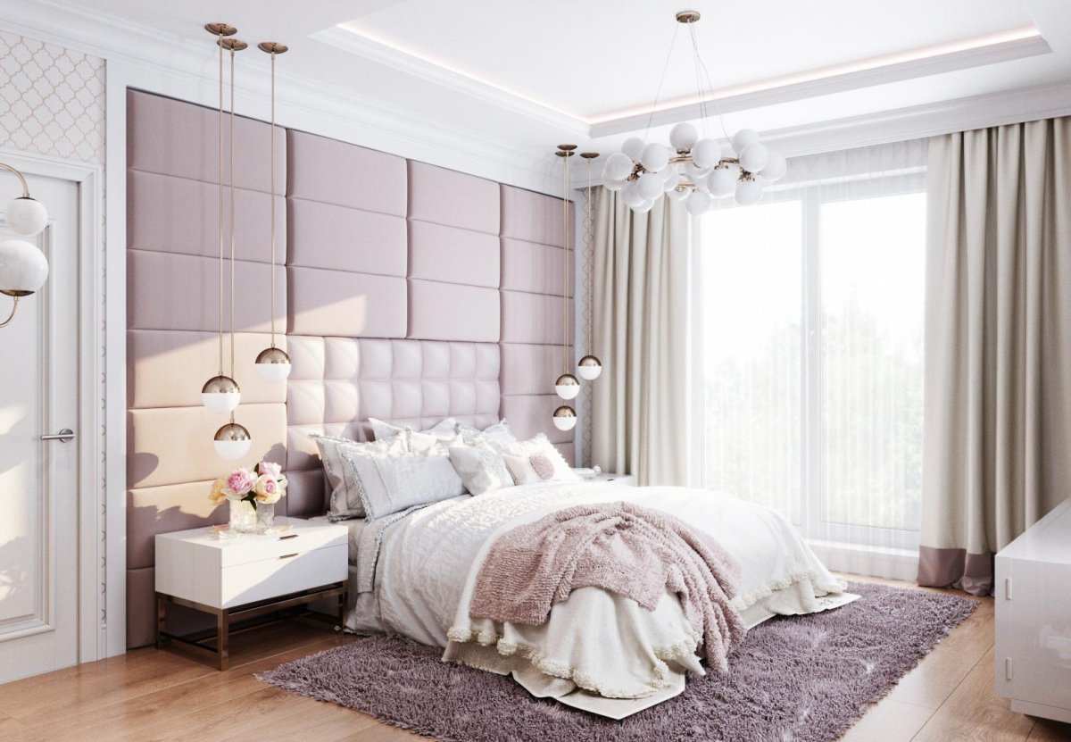 Спальня Неоклассика в пастельных тонах