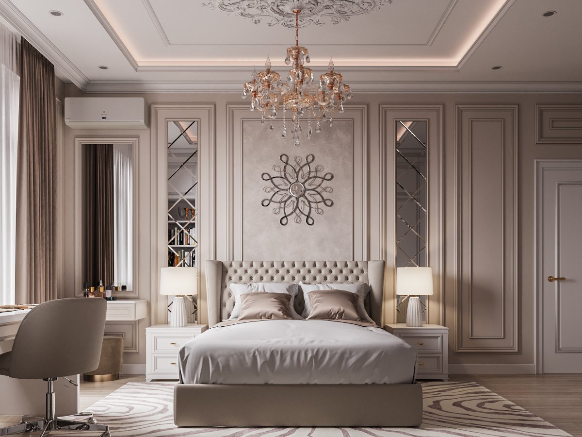 Гостевая спальня в неоклассическом стиле