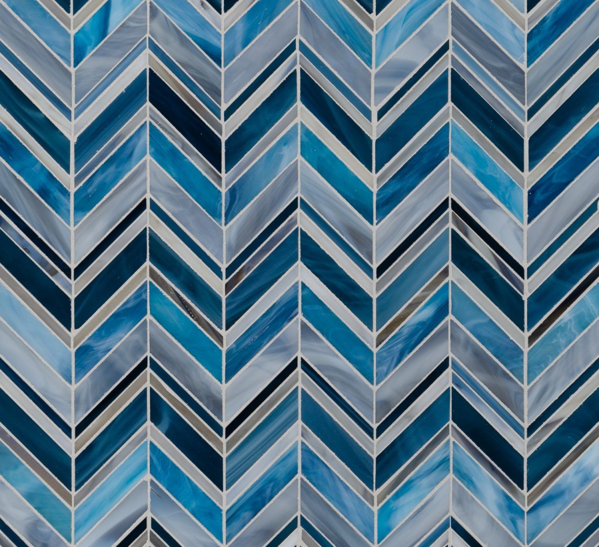 Мозаика Blue Mosaico Chevron Wall