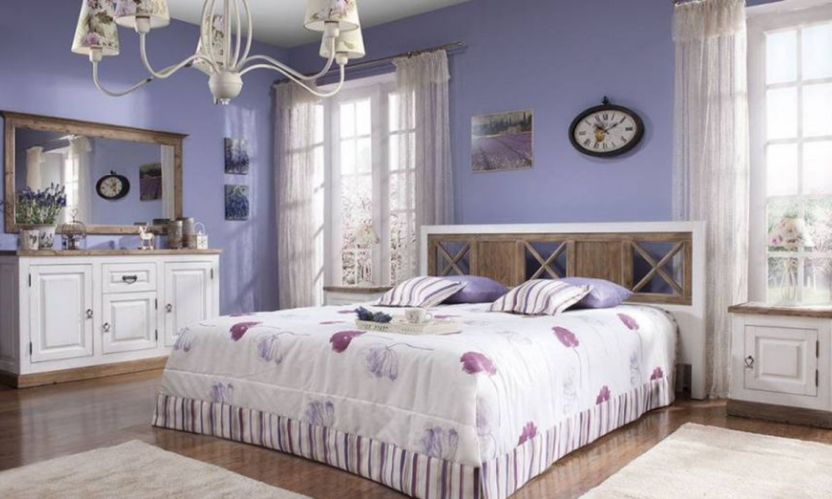 Спальня в стиле Прованс фиолетовая