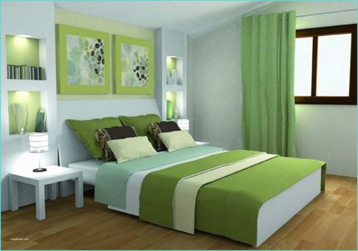 Спальня в зеленом цвете