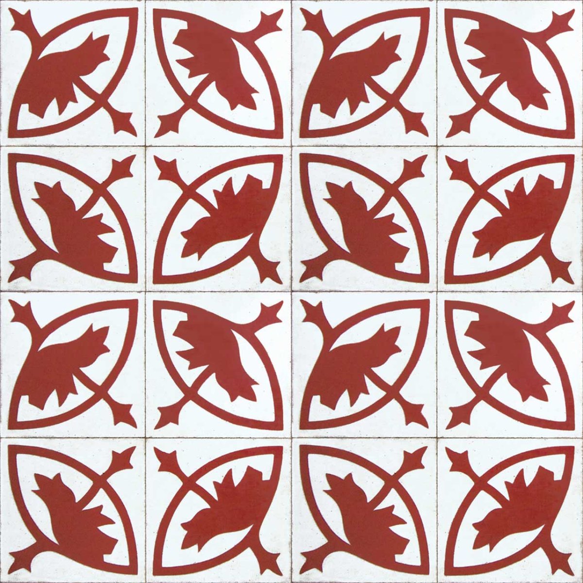 Плитка с красным орнаментом
