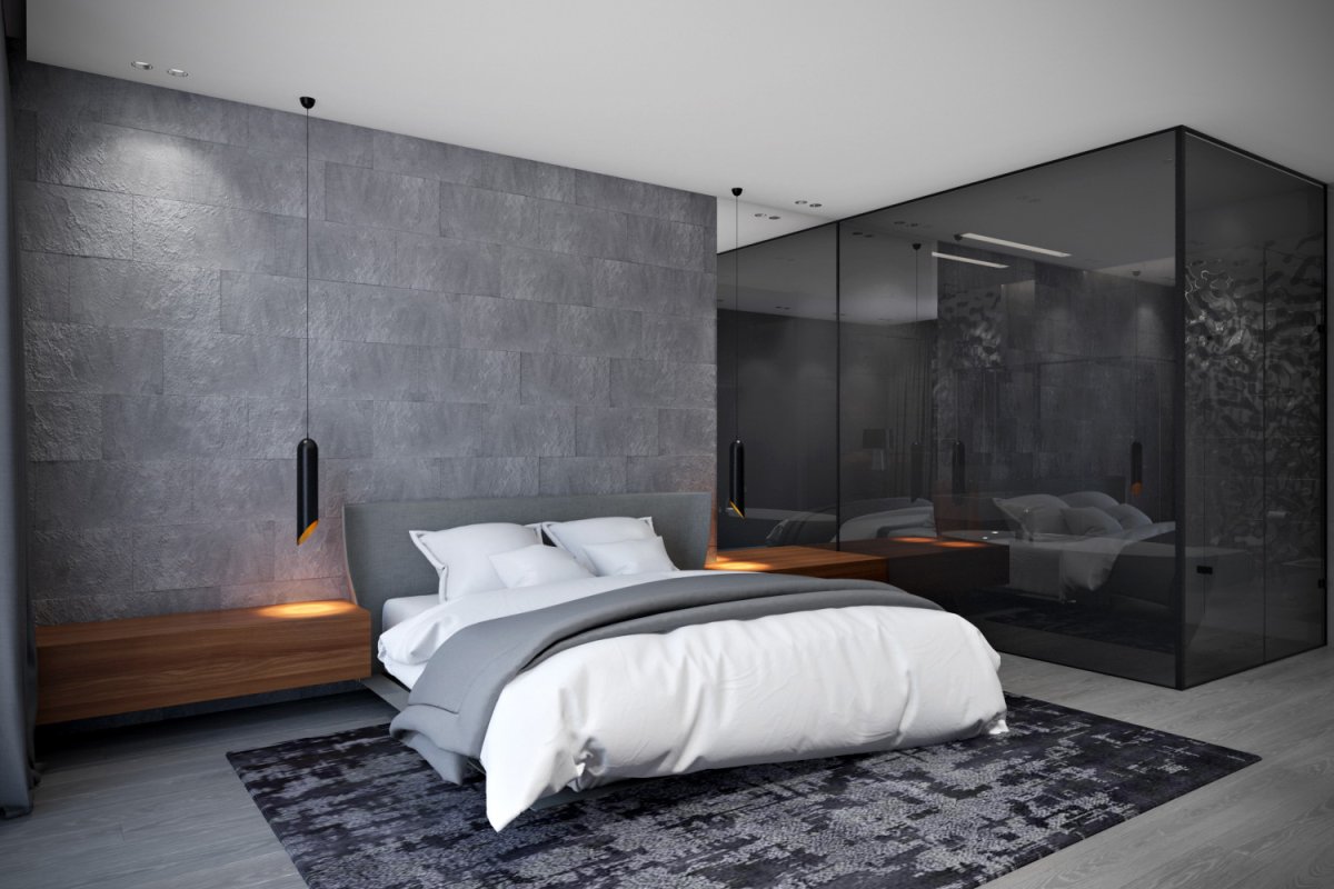 Спальная комната в стиле Хай тек